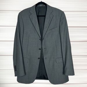 Brunelli with Tessilstrona Italy Men’s 100% Wool Gray Suit Jacket Blazer 42L